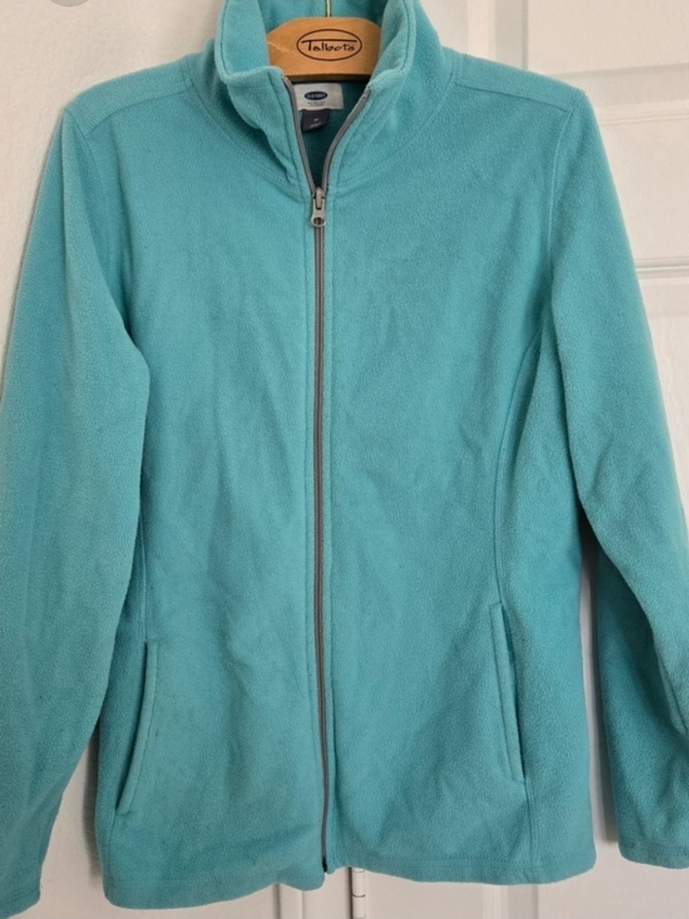 Old Navy Light Aqua Fleece Zip-Up Jacket Size Medium